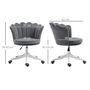 Voir la diapositive 3 : VINSETTO Chaise de bureau design coquillage - hauteur réglable, pivotante - revêtement velours grand confort gris