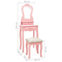 Voir la diapositive 6 : VIDAXL Ensemble de coiffeuse avec tabouret Rose 50x59x136 cm Paulownia