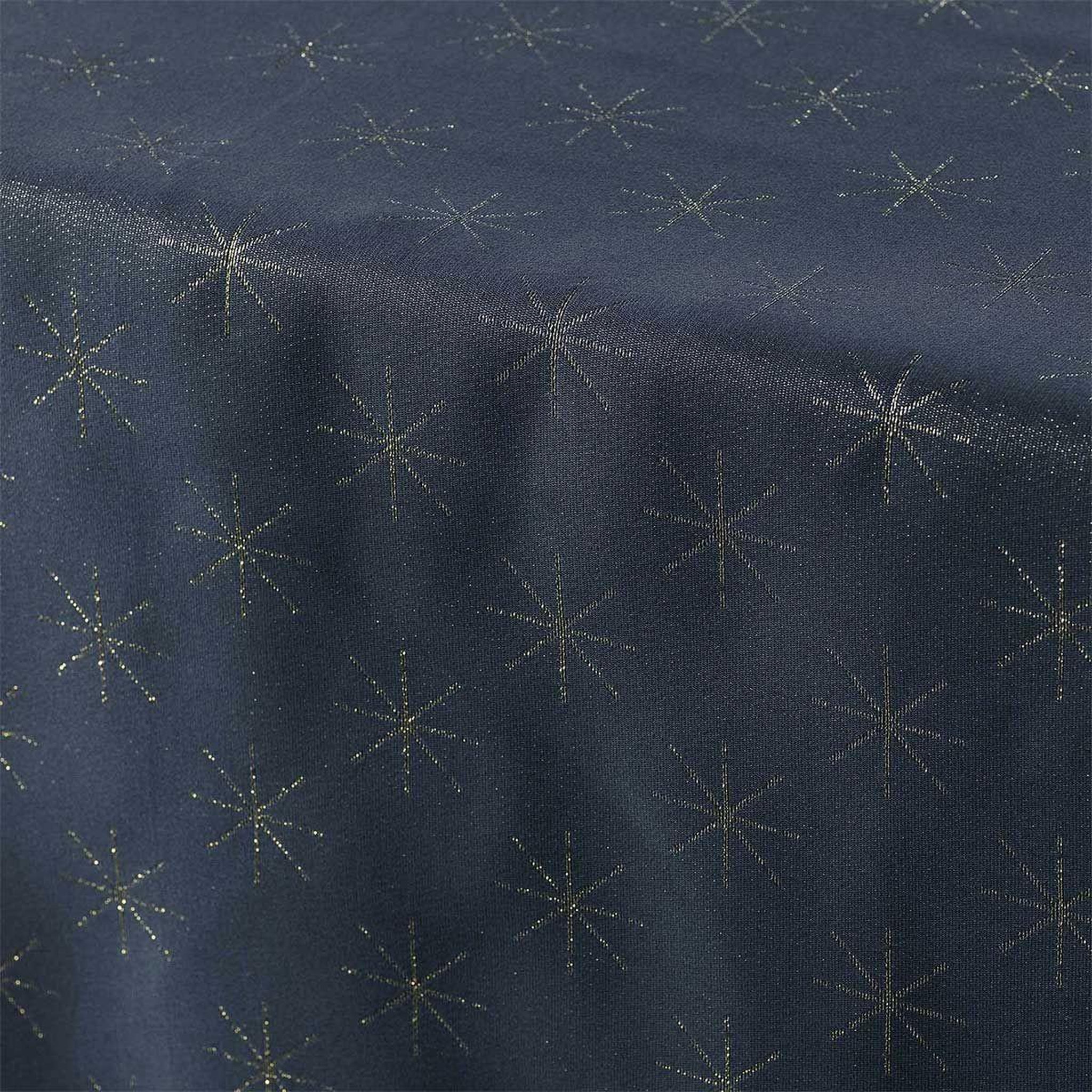 Voir la diapositive 2 : Douceur d'Intérieur Nappe imprimée jacquard  étoiles  140x300cm bleu