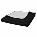 VIDAXL Couvre-lit a double face matelasse Noir/Blanc 170x210 cm