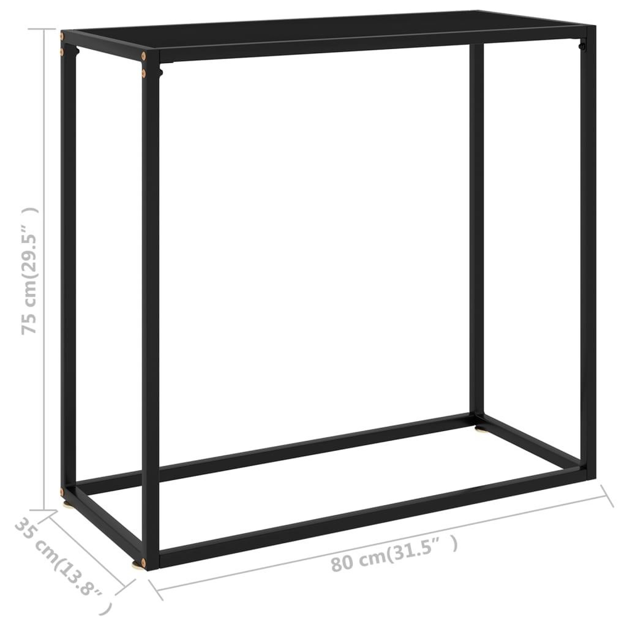 Voir la diapositive 6 : VIDAXL Table console Noir 80x35x75 cm Verre trempe