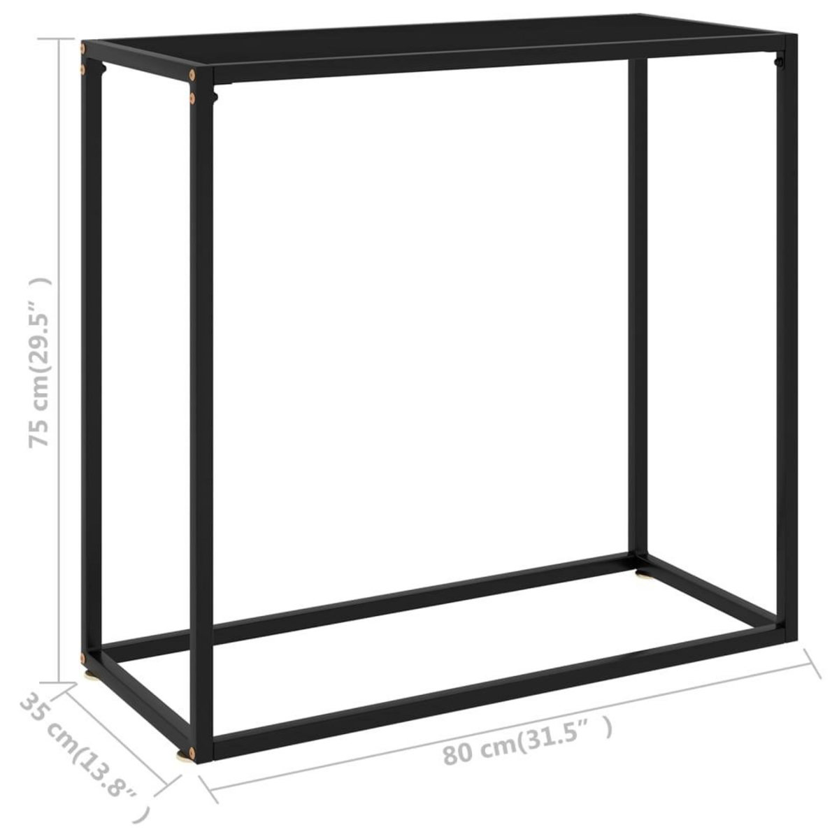 VIDAXL Table console Noir 80x35x75 cm Verre trempe