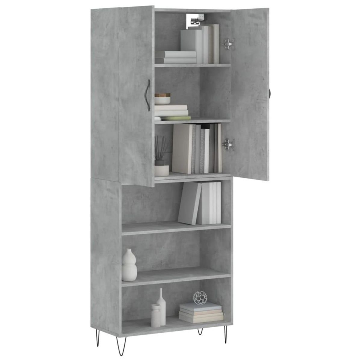 VIDAXL Buffet haut Gris beton 69,5x34x180 cm Bois d'ingenierie