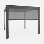 SWEEEK Pergola Bioclimatique – Triomphe – 4x3m, aluminium, à lames orientables + store 3m. Coloris disponibles : Gris, Blanc