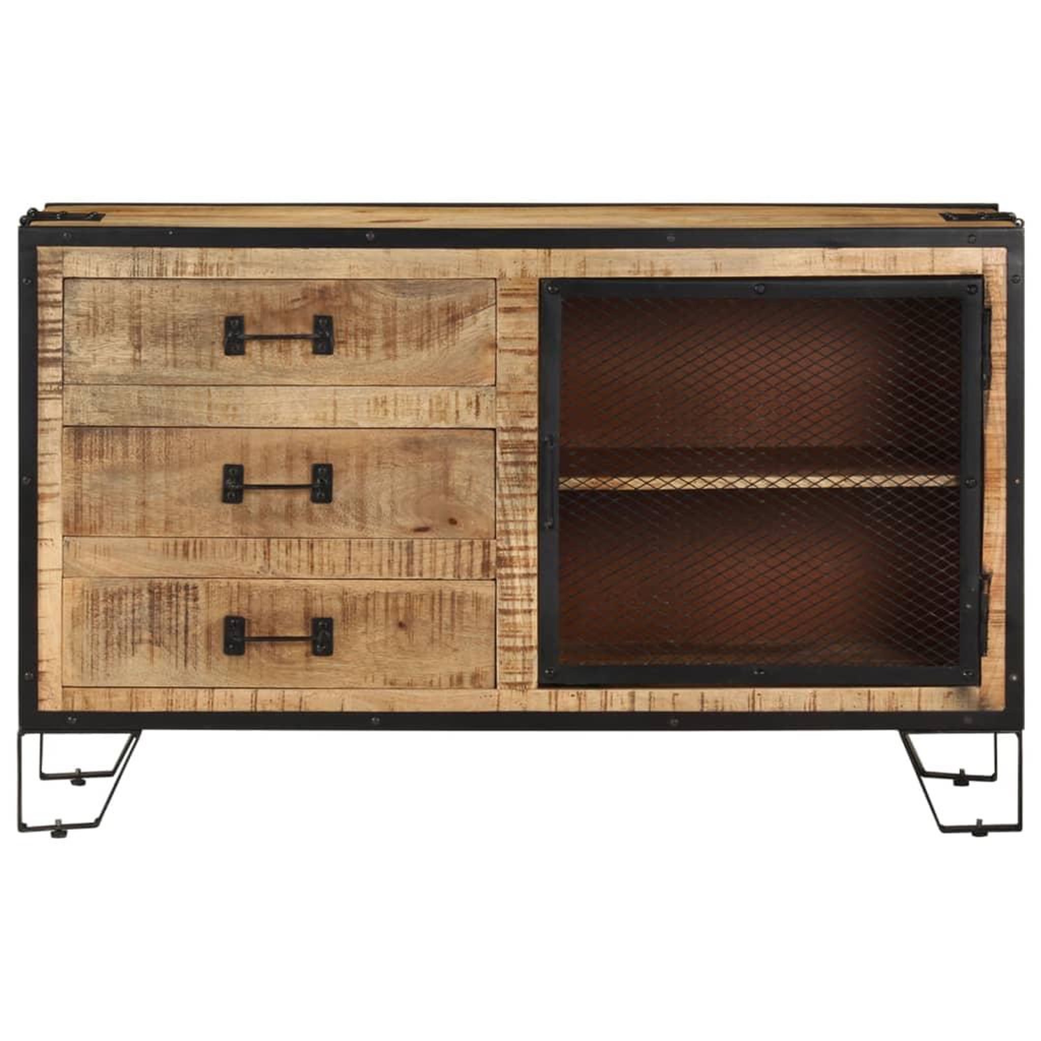 Voir la diapositive 2 : VIDAXL Buffet 100x31x60 cm bois de manguier massif brut