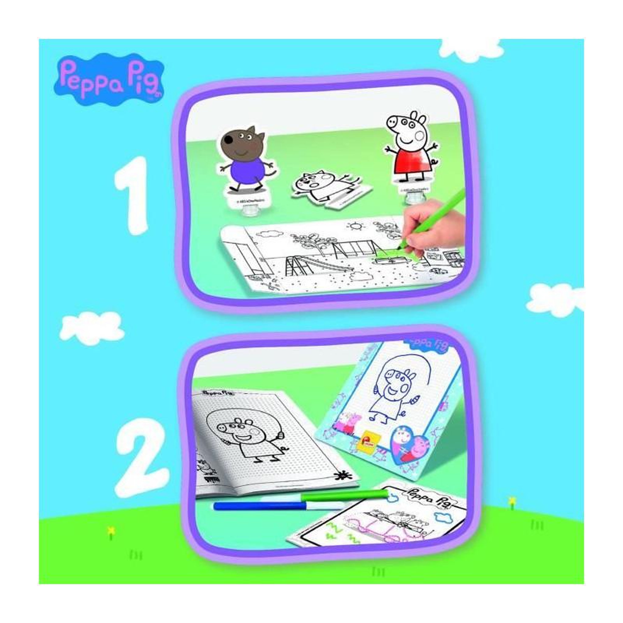 Voir la diapositive 4 : LISCIANI GIOCHI Sac a dos coloriage et école de dessin - Peppa Pig - LISCIANI