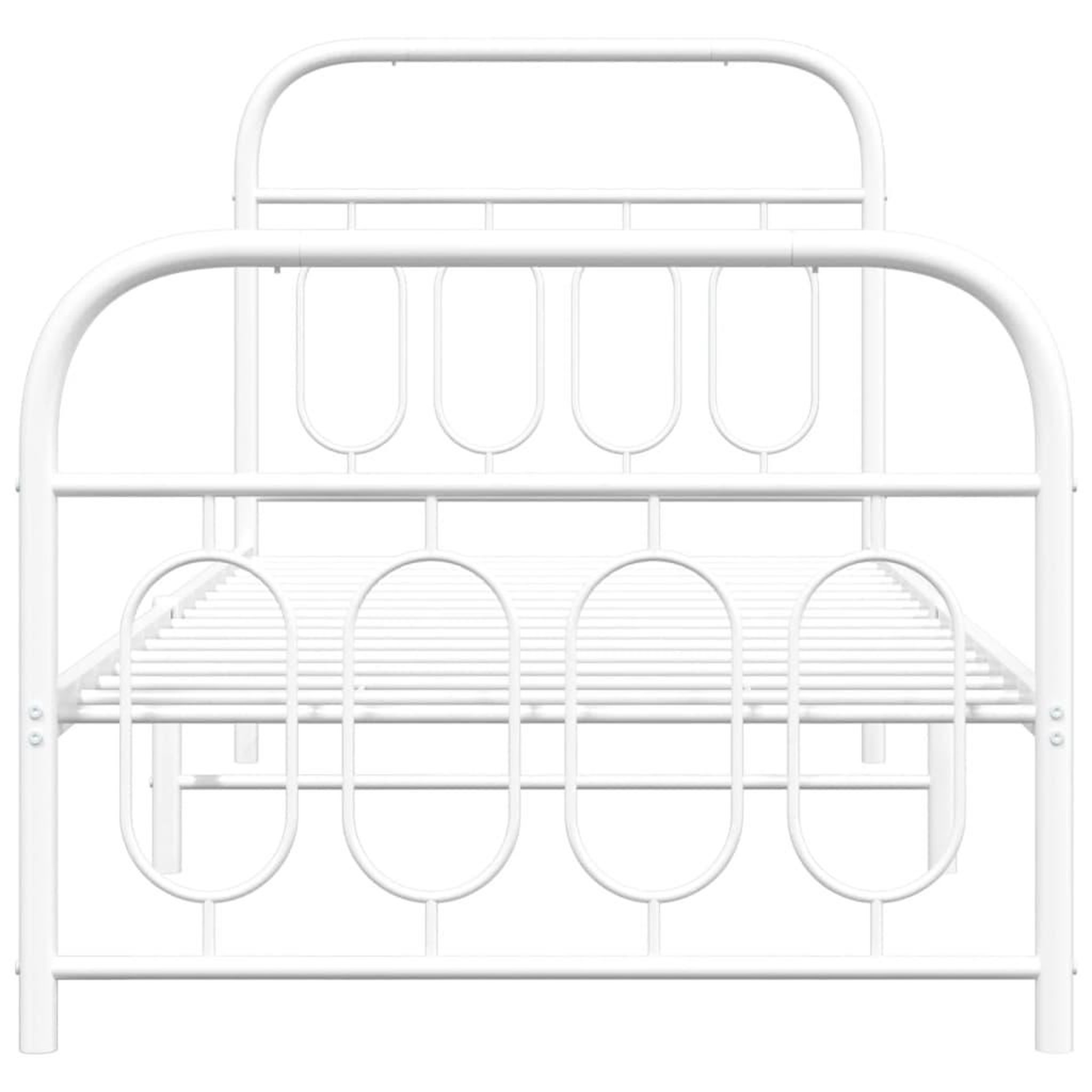 Voir la diapositive 4 : VIDAXL Cadre de lit metal sans matelas avec pied de lit blanc 80x200cm