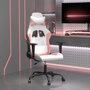 Voir la diapositive 1 : VIDAXL Chaise de jeu de massage Blanc et rose Similicuir