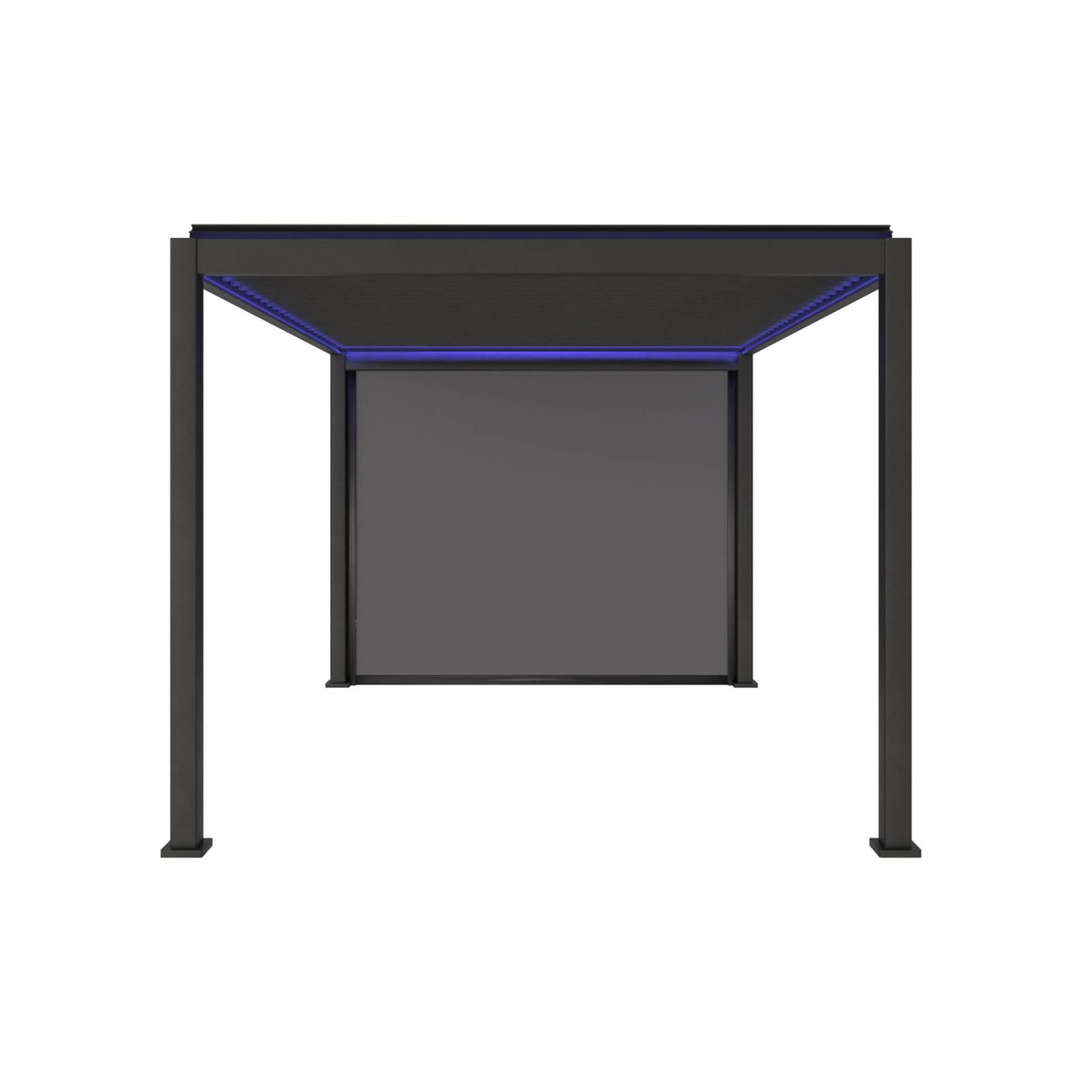 SWEEEK Pergola bioclimatique électrique 3x4m. aluminium. à lames orientables avec éclairage LED + store 3m