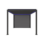 SWEEEK Pergola bioclimatique électrique 3x4m. aluminium. à lames orientables avec éclairage LED + store 3m