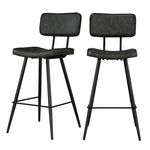 Rendez vous déco Lot de 2 chaises de bar mi-hauteur 66 cm cuir synthétique gris / noir - Texas. Coloris disponibles : Gris, Jaune, Beige, Marron, Noir, Bleu