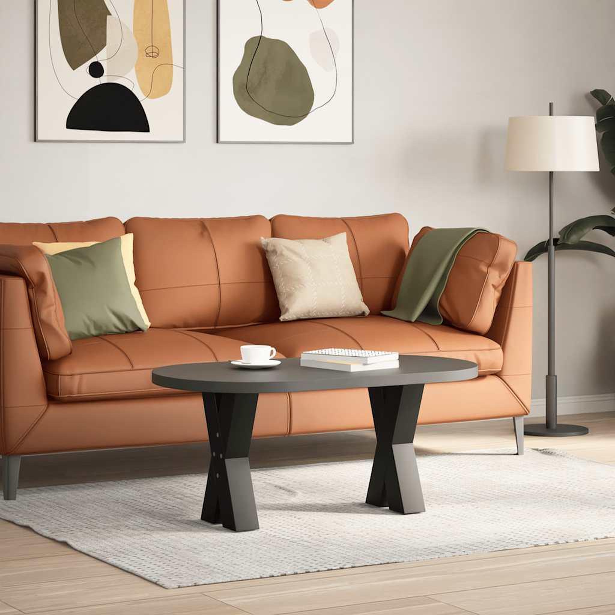 Voir la diapositive 2 : VIDAXL Pieds de table basse forme de X 2 pcs noir 38x(42-43) cm acier