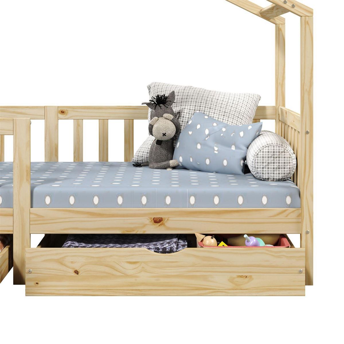 IDIMEX Lit cabane ELEA avec tiroirs, 90 x 200 cm en pin massif