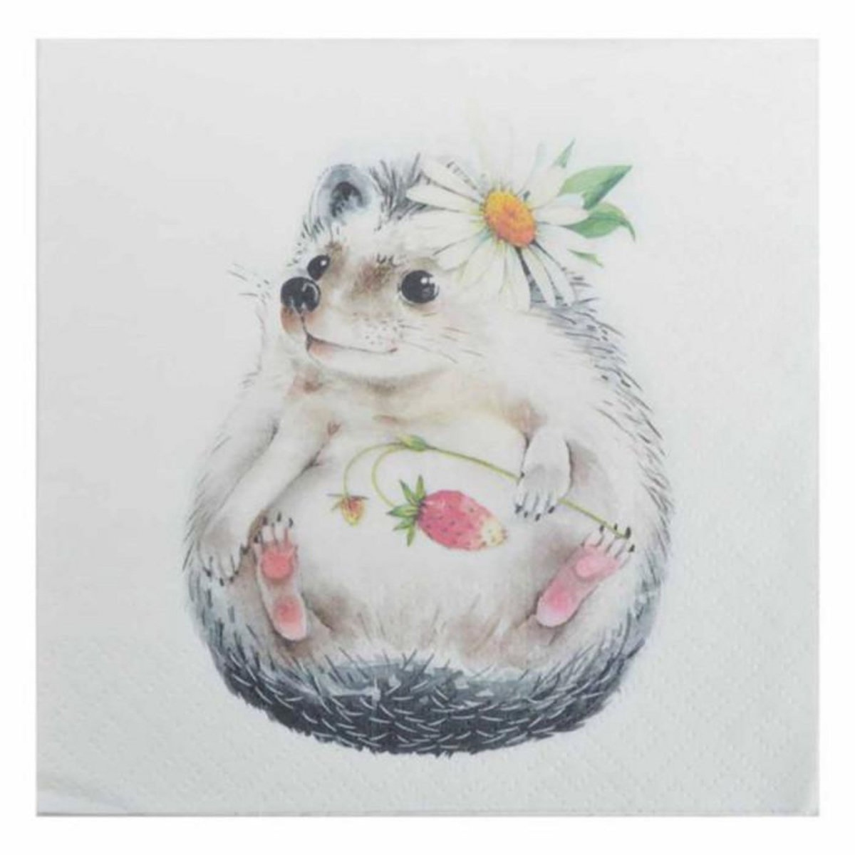 Paris Prix Lot de 20 Serviettes en Papier  Hérisson  33x33cm Blanc