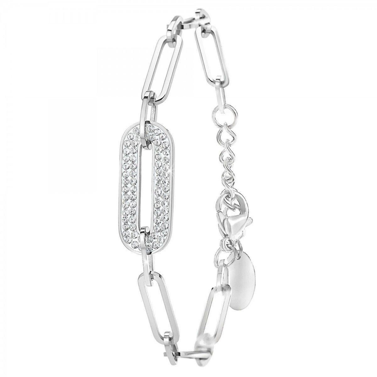 SC CRYSTAL Bracelet en acier inoxydable SC Crystal en Acier Rhodié argenté