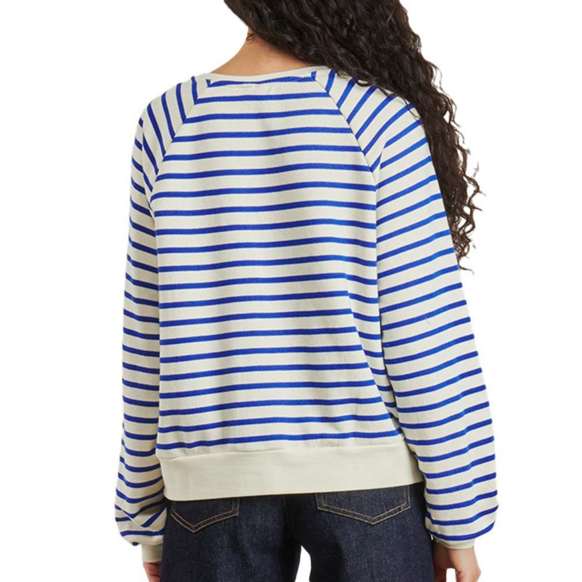 Pieces Sweat Marinière /Beige Femme Pieces Greta