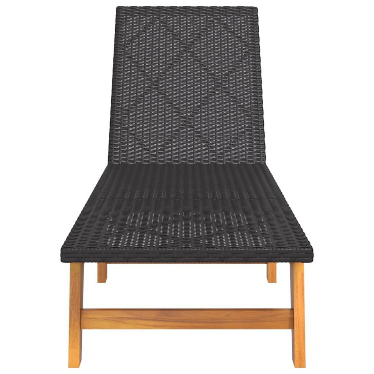 VIDAXL Chaises longues lot de 2 noir/marron resine tressee/bois acacia