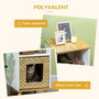 Voir la diapositive 6 : PAWHUT Maison pour chat rangement design scandinave - coussin peluche douce, niche panier rotin - panneaux blanc aspect chêne clair