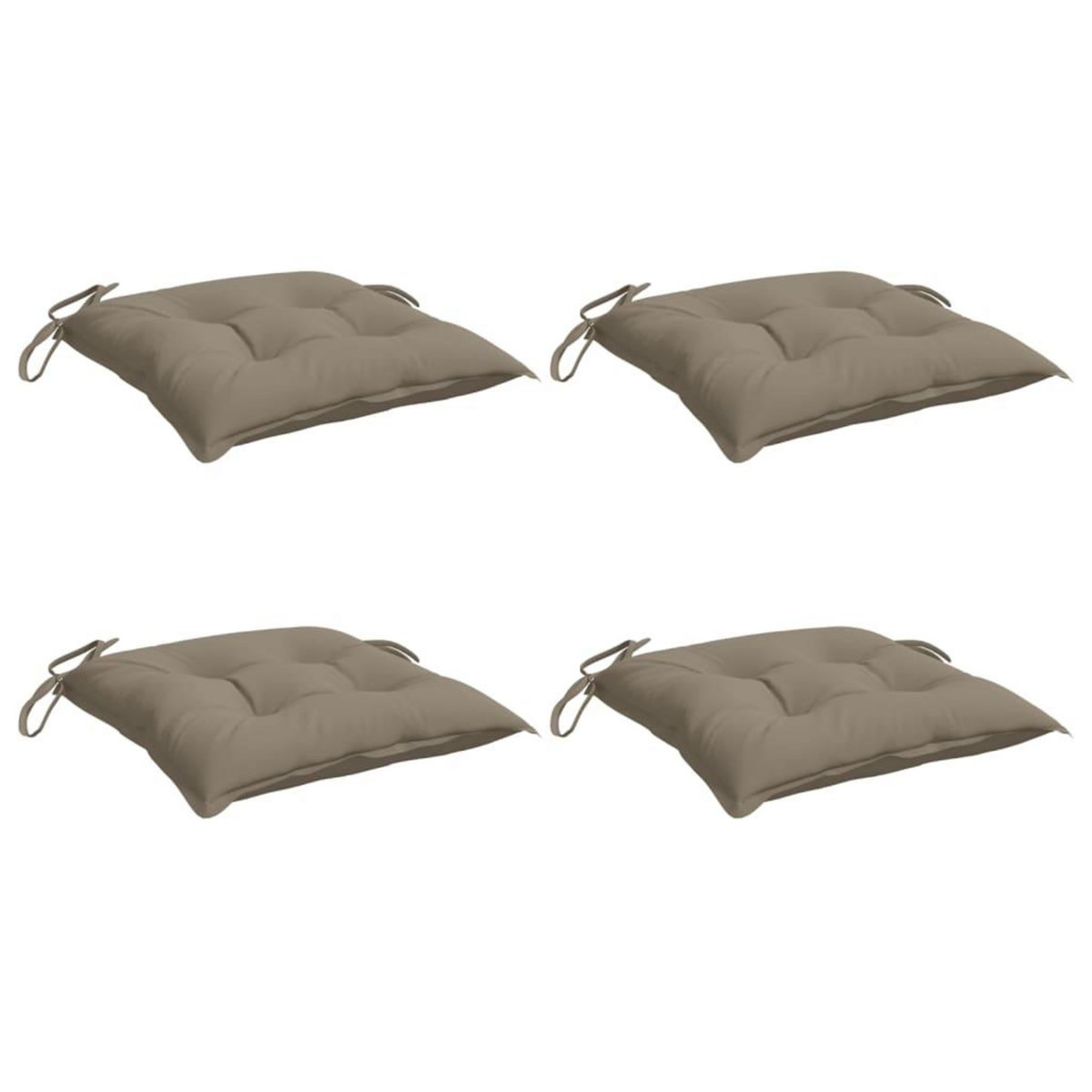 VIDAXL Coussins de chaise lot de 4 taupe 40x40x7 cm tissu oxford
