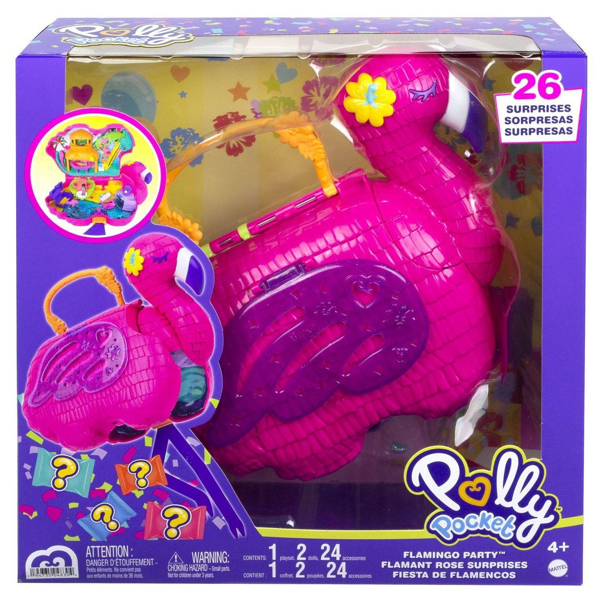 POLLY POCKET Mini poupée Polly Pocket - Flamant rose surprises