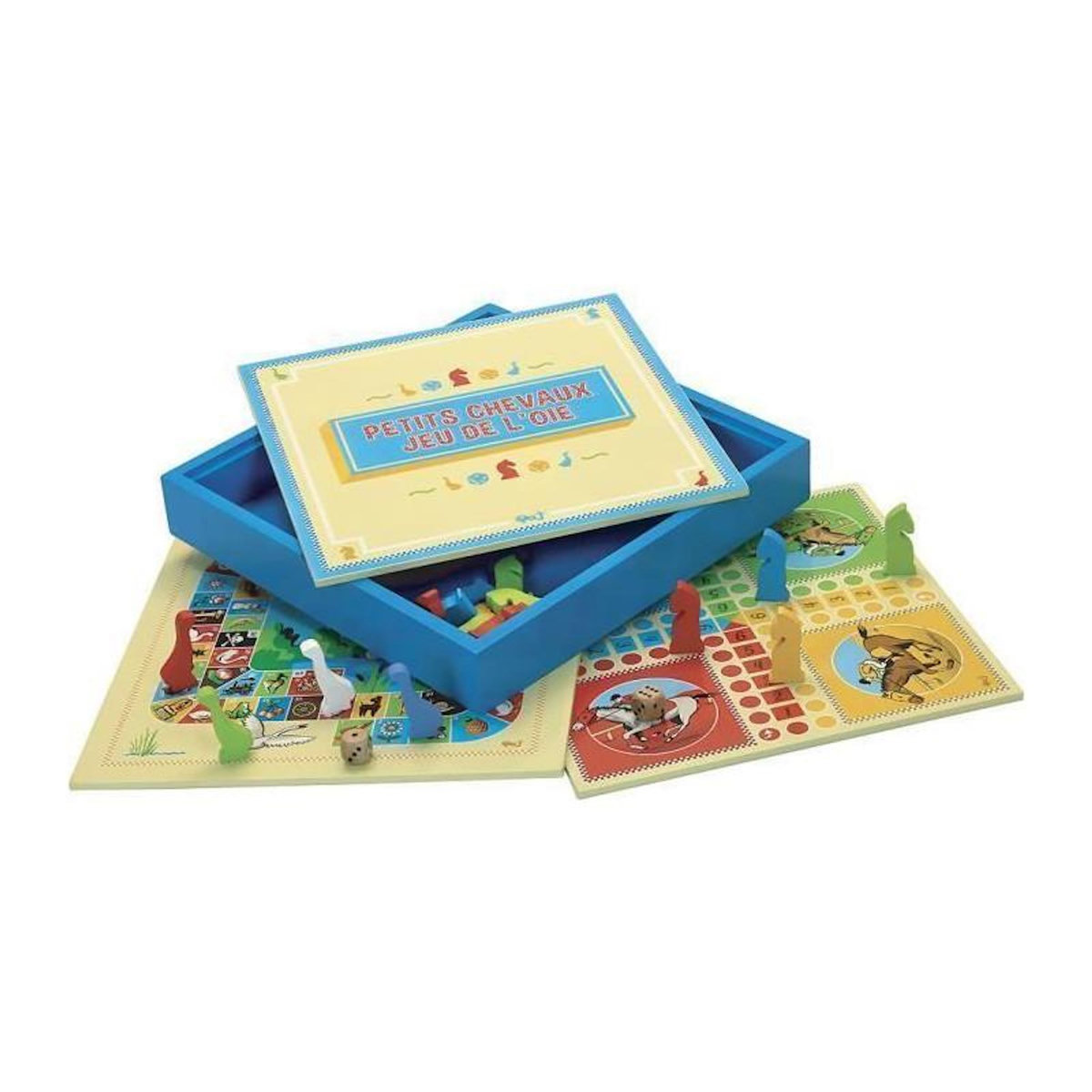 L'ARBRE A JOUER LARBRE A JOUER - 66310 - JEUX DES PETITS CHEVAUX ET OIE - COFFRET EN BOIS