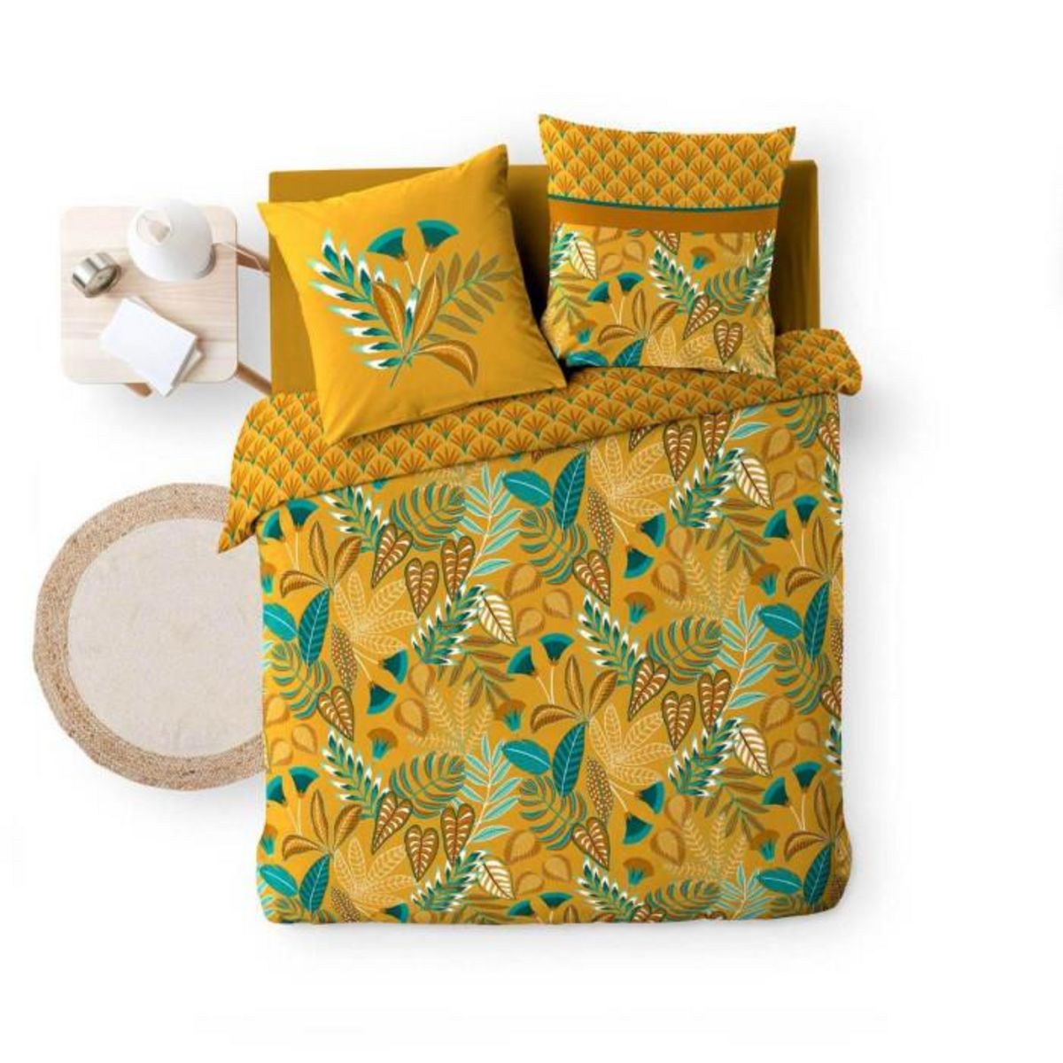 Paris Prix Parure de Lit 3 Pièces  Tilda  240x200cm Jaune