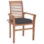 Voir la diapositive 2 : VIDAXL Chaises a manger lot de 2 avec coussins anthracite Bois de teck