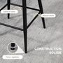 Voir la diapositive 6 : HOMCOM Lot de 2 tabourets de bar design contemporain - repose-pied - acier noir revêtement effet laine bouclée blanc
