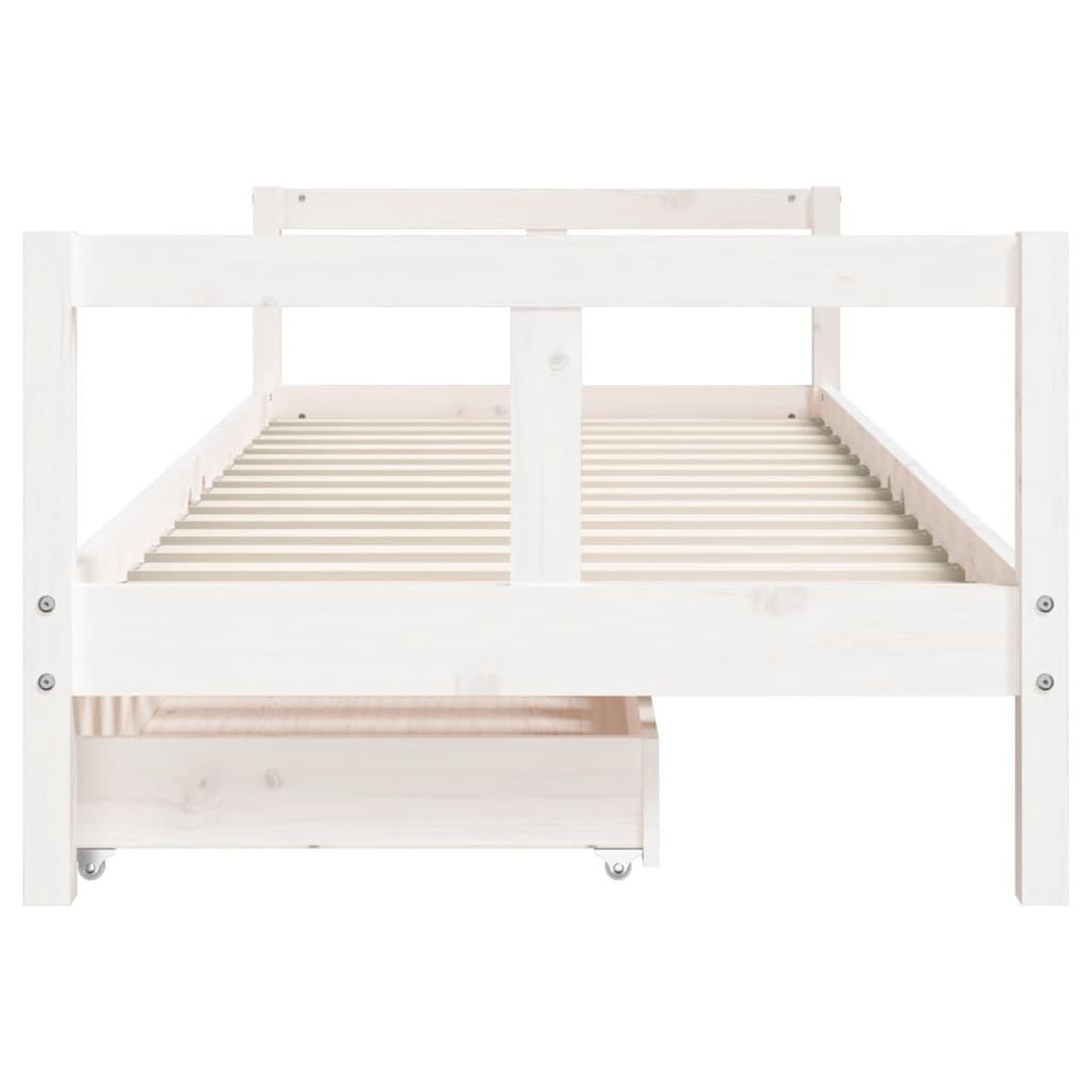 Voir la diapositive 5 : VIDAXL Cadre de lit enfant tiroirs blanc 80x200 cm bois de pin massif