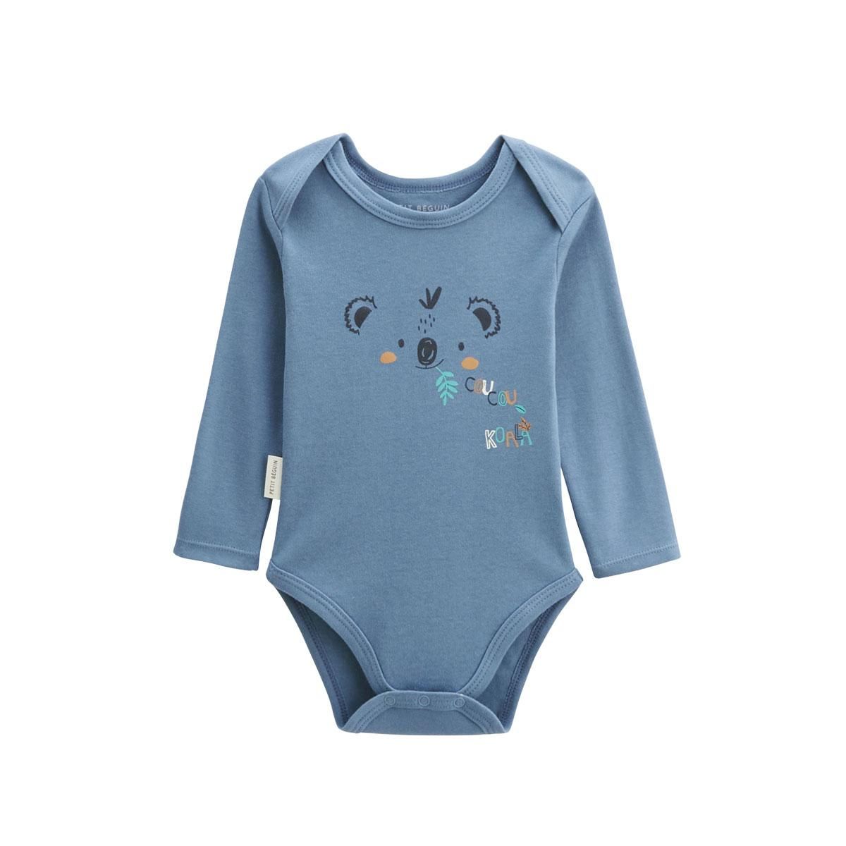 Petit Béguin Lot de 2 bodies bébé manches longues Coucou Koala