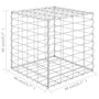 VIDAXL Lit sureleve cube a gabion Fil d'acier 40x40x40 cm