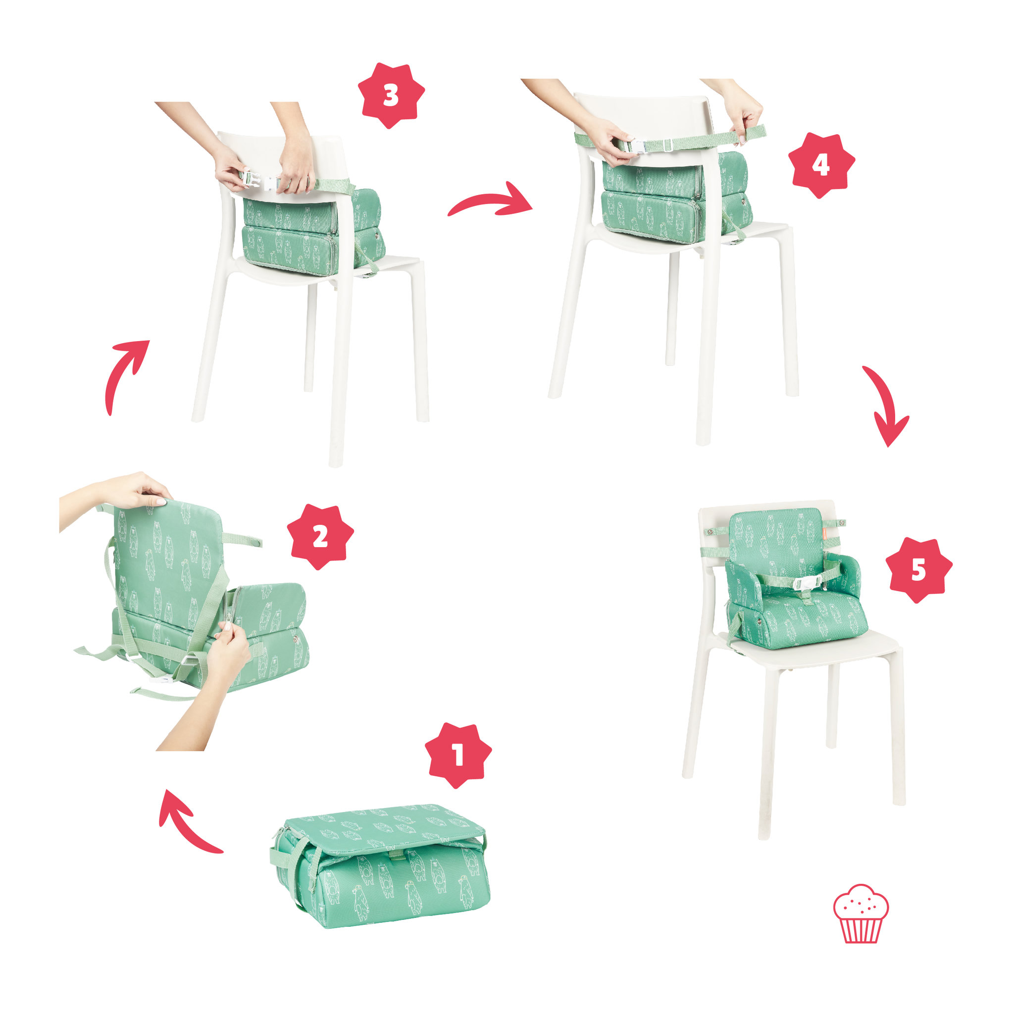 Voir la diapositive 3 : REHAUSSEUR DE CHAISE NOMADE 2 EN 1 