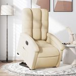 VIDAXL Fauteuil inclinable electrique creme tissu