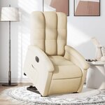 VIDAXL Fauteuil inclinable electrique creme tissu