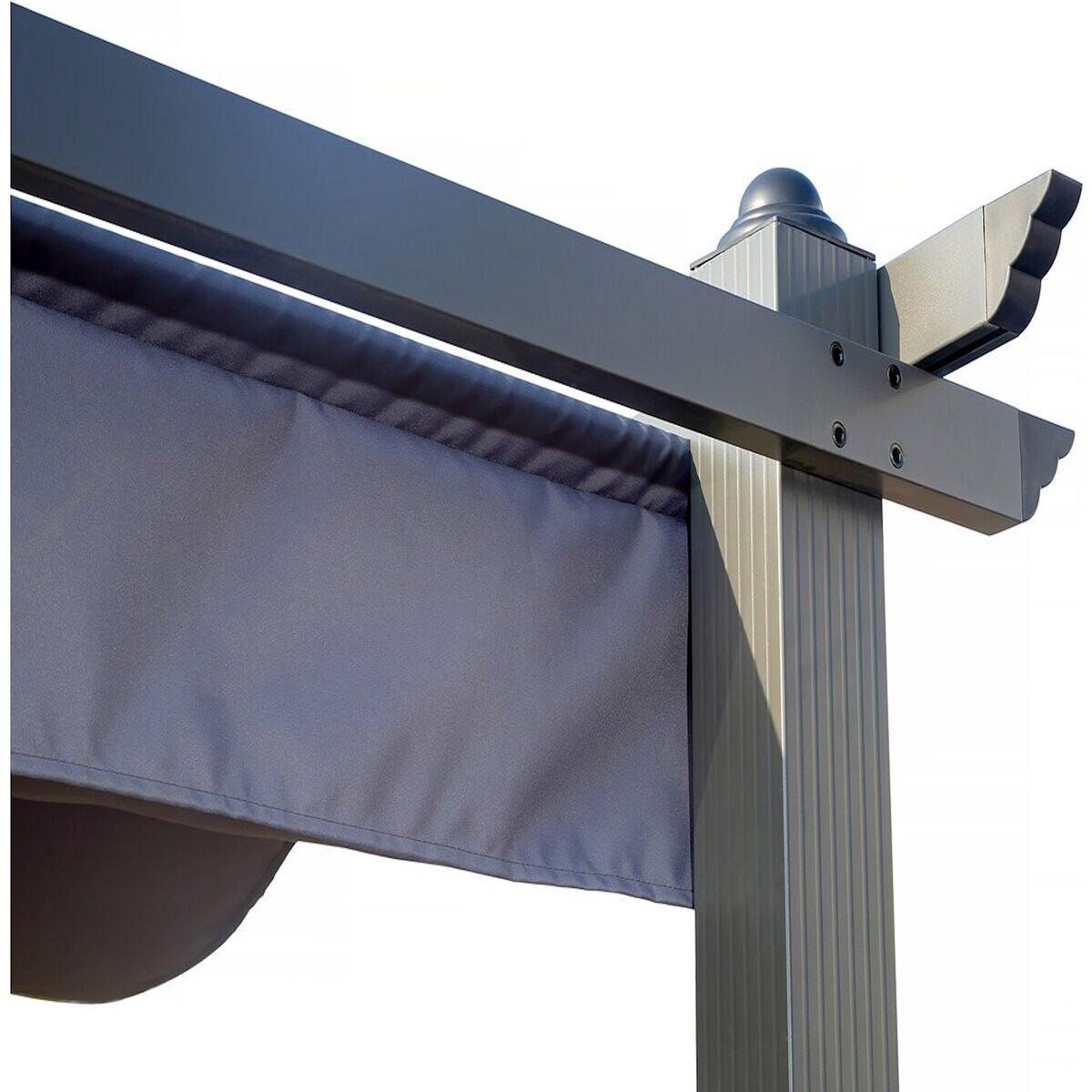 Habitat et Jardin Pergola en aluminium avec toit rétractable - 3 x 4 m - Gris anthracite