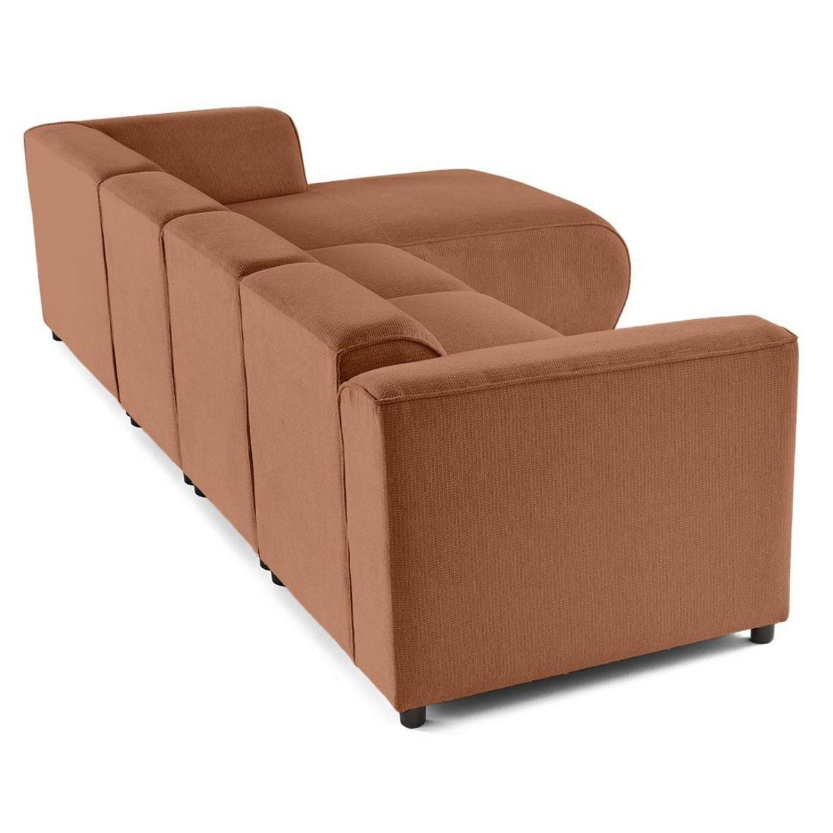 LISA DESIGN Suaro - canapé modulable d'angle droit 5 places en tissu texturé