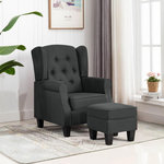 VIDAXL Fauteuil avec repose-pied Gris fonce Tissu