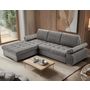 Voir la diapositive 1 : BEST MOBILIER Bianca - canapé d'angle gauche 4 places convertible avec coffre en tissu texturé