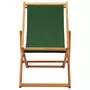 VIDAXL Chaise pliable de plage Bois d'eucalyptus et tissu Vert