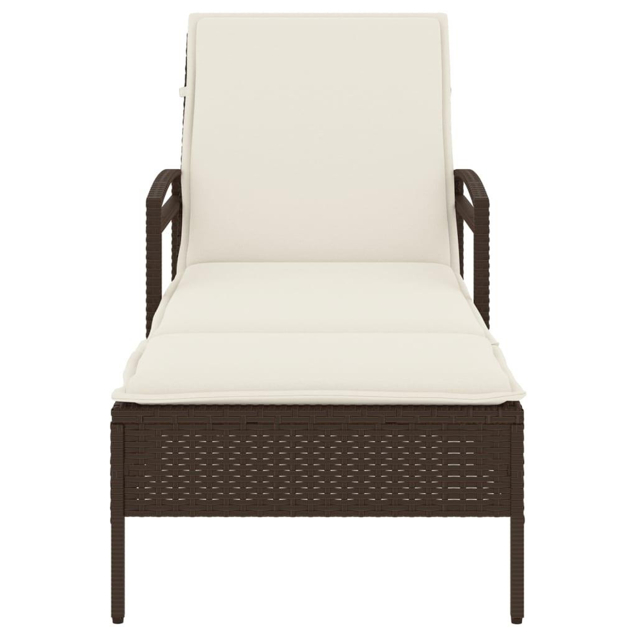 Voir la diapositive 4 : VIDAXL Chaise longue avec coussin marron 63x200x81 cm resine tressee