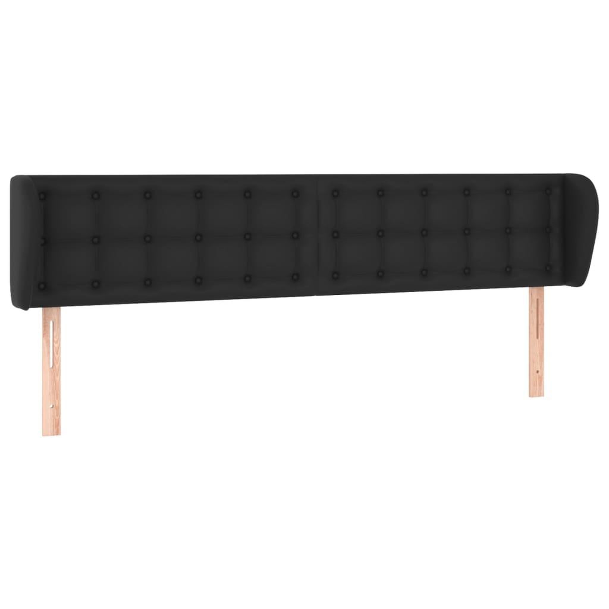 Voir la diapositive 2 : VIDAXL Tete de lit avec oreilles Noir 163x23x78/88 cm Similicuir