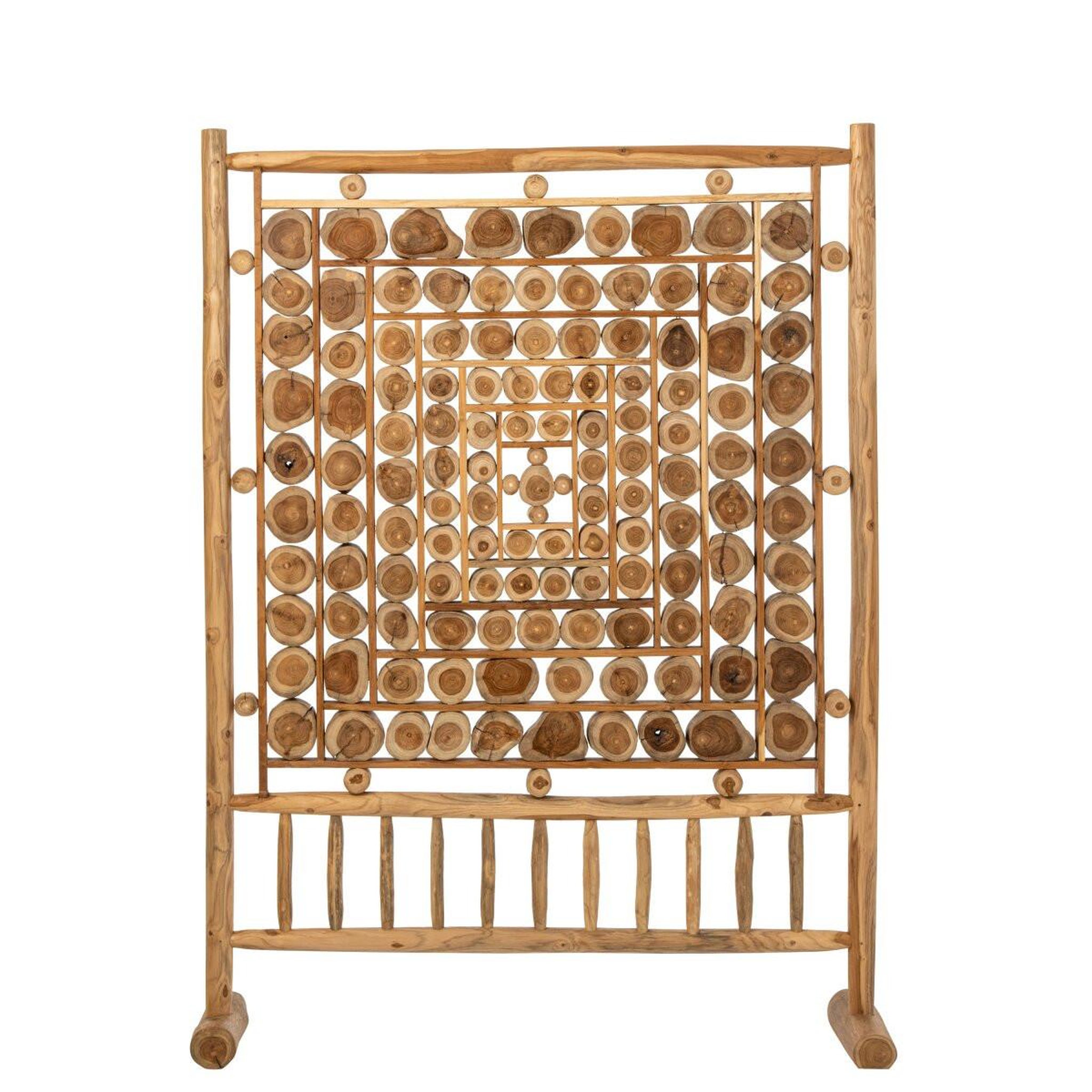 Voir la diapositive 2 : J-LINE Paravent Rondins en Bois  Amaury  180cm Naturel