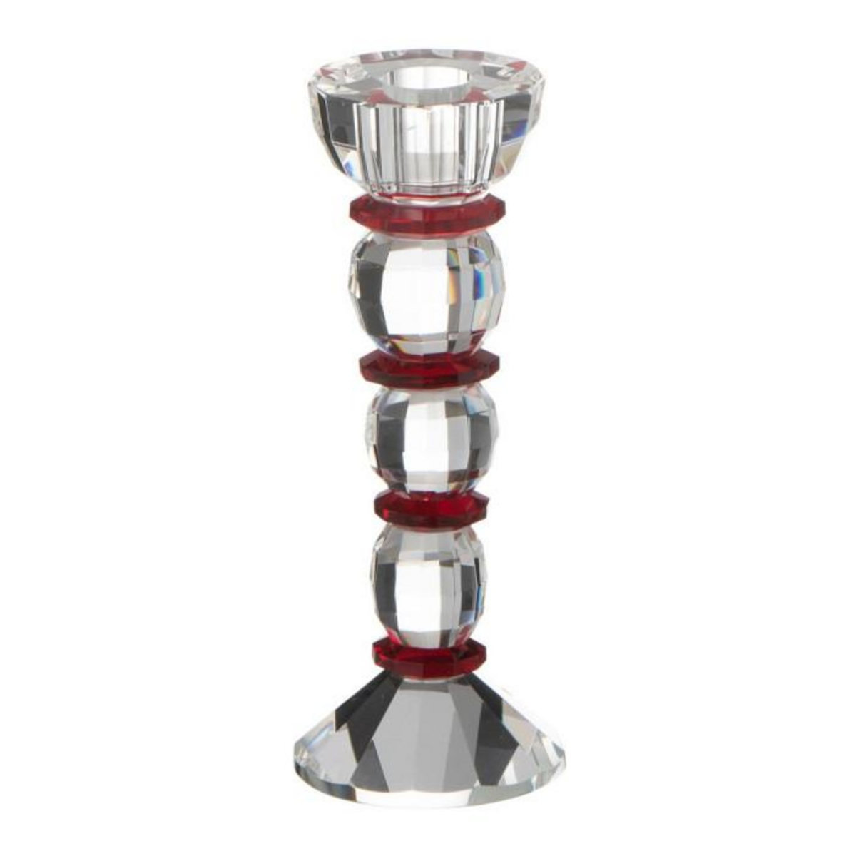 Paris Prix Chandelier Design en Cristal  Annie  18cm Transparent & Rouge