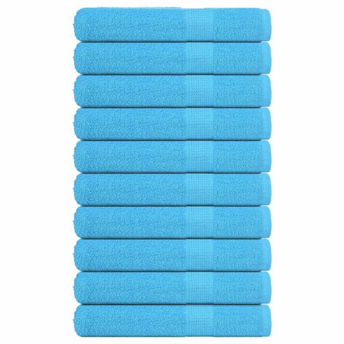 VIDAXL Serviettes 10 pcs turquoise 100x200 cm 360 g m² 100% coton