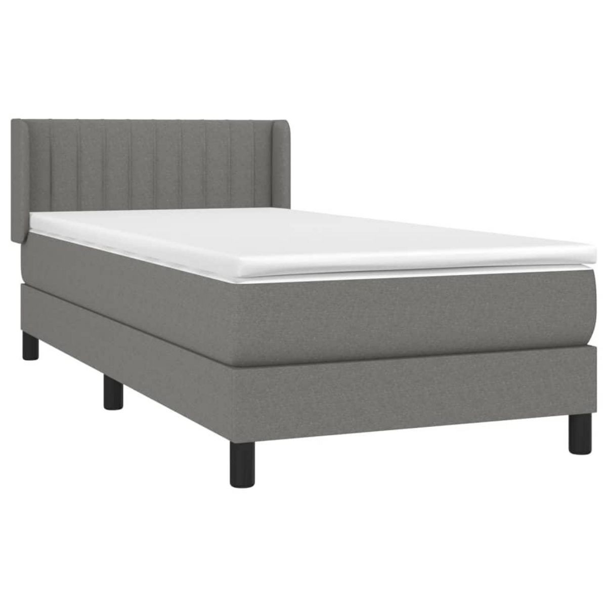 VIDAXL Sommier a lattes de lit avec matelas Gris fonce 80x200 cm Tissu