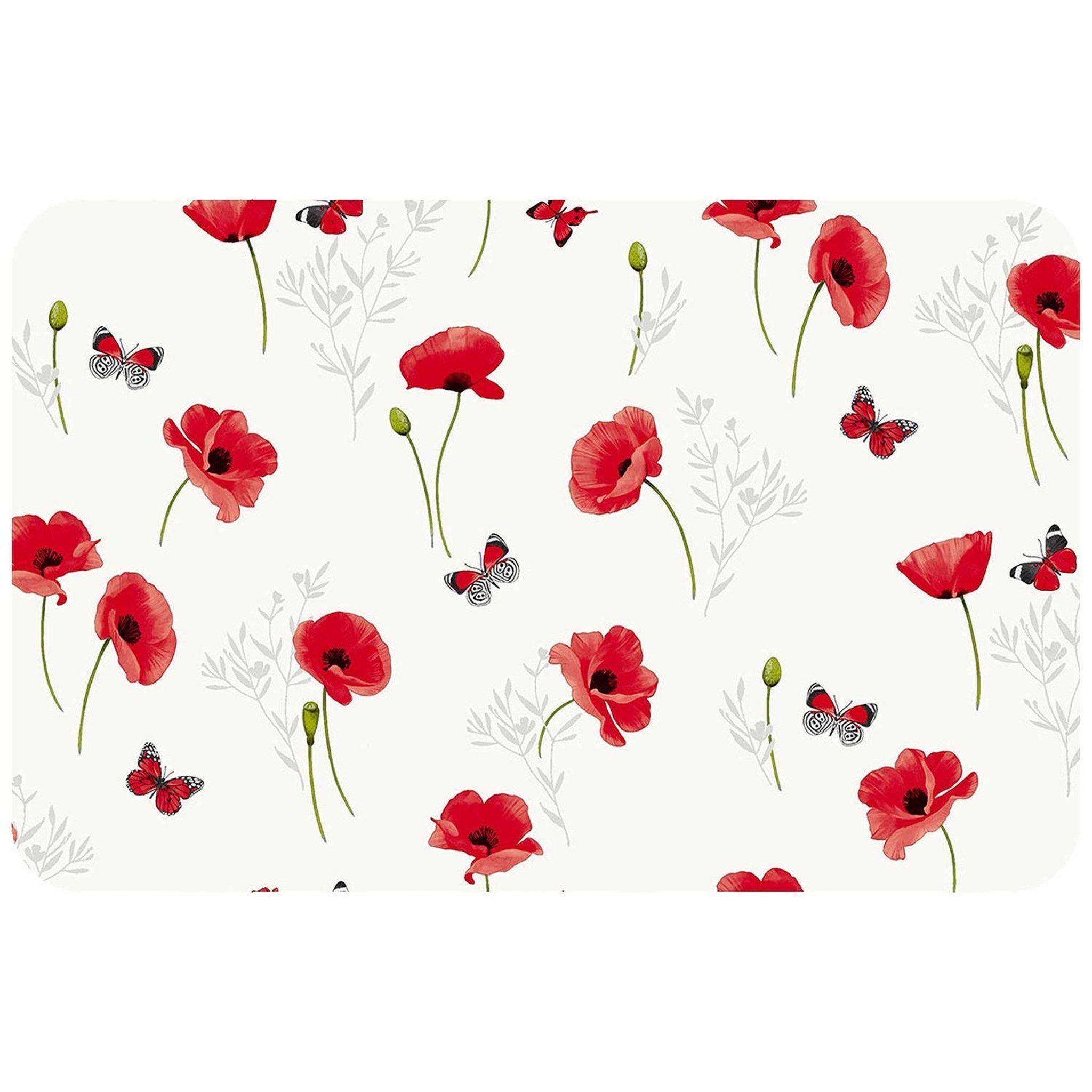 Voir la diapositive 3 : TOILINUX Lot de 2 sets de table COQUELICOTS - 44 x 30 cm - Rouge