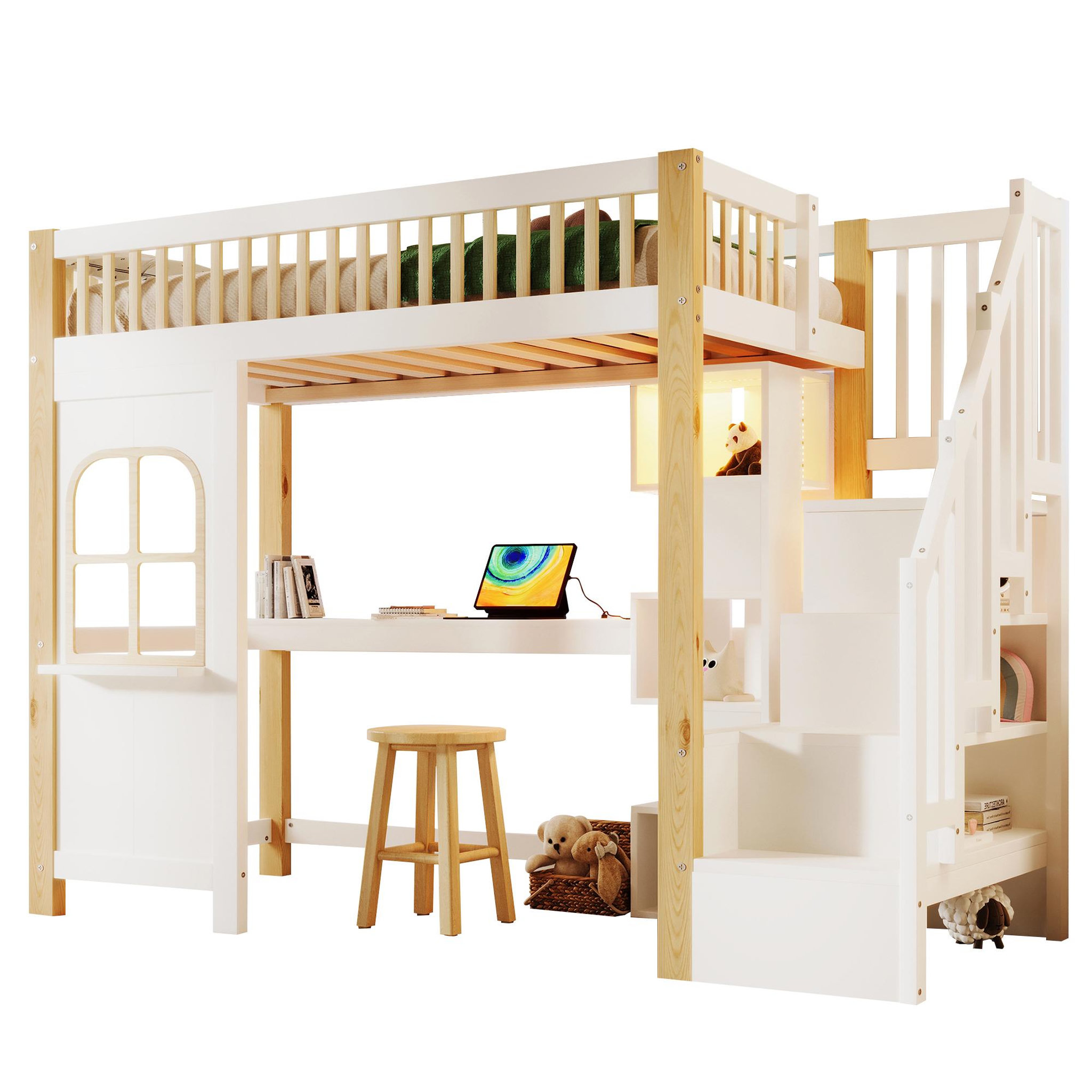 Voir la diapositive 1 : MERAX Lit mezzanine enfant
