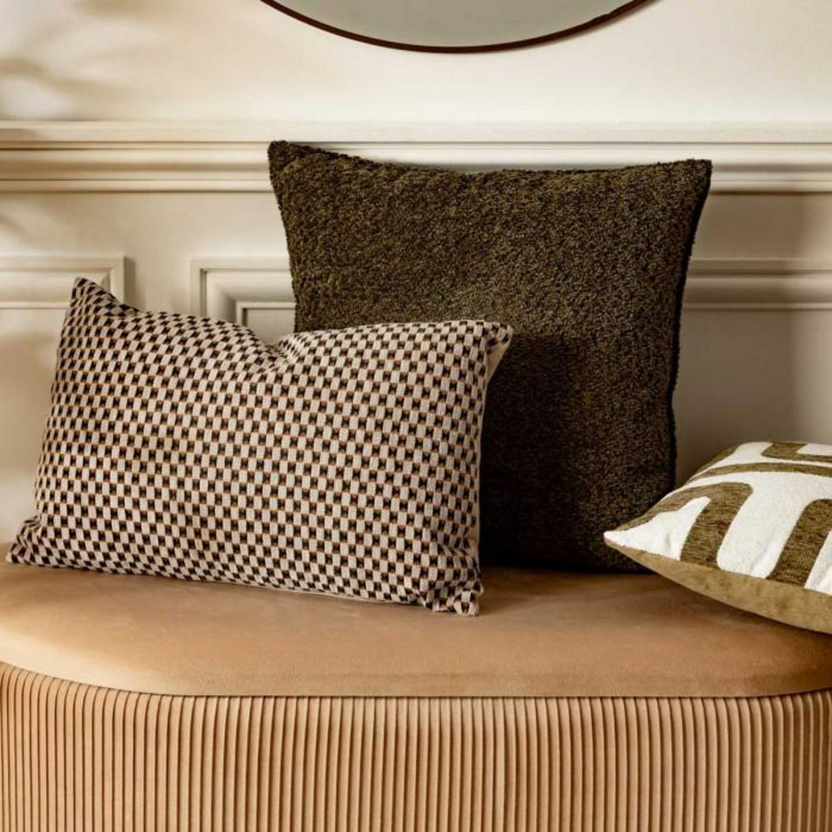 ATMOSPHERA Coussin Déco Jacquard  Zaika  30x50cm Beige Lin