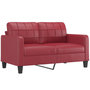 Voir la diapositive 4 : VIDAXL Canape 2 places avec oreillers bordeaux 140 cm similicuir