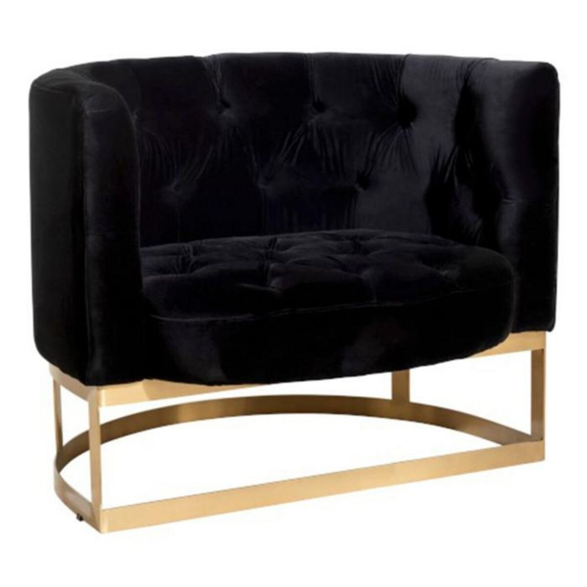 Paris Prix Fauteuil en Velours  Wilson  90cm Anthracite & Or